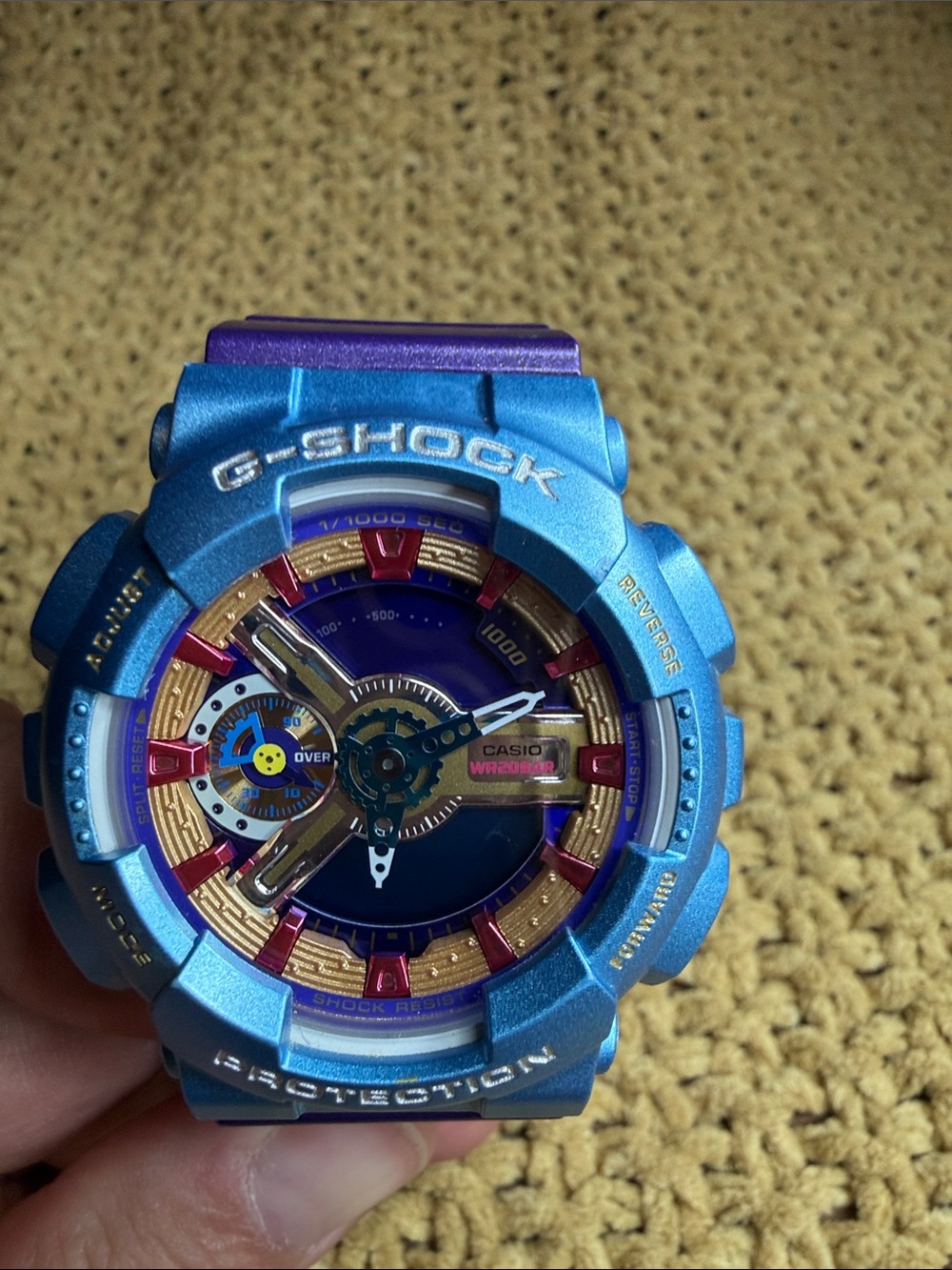 Casio G-Shock GMA-S110HC Analog-Digital Watch Blue and Purple - Picture 10 of 12